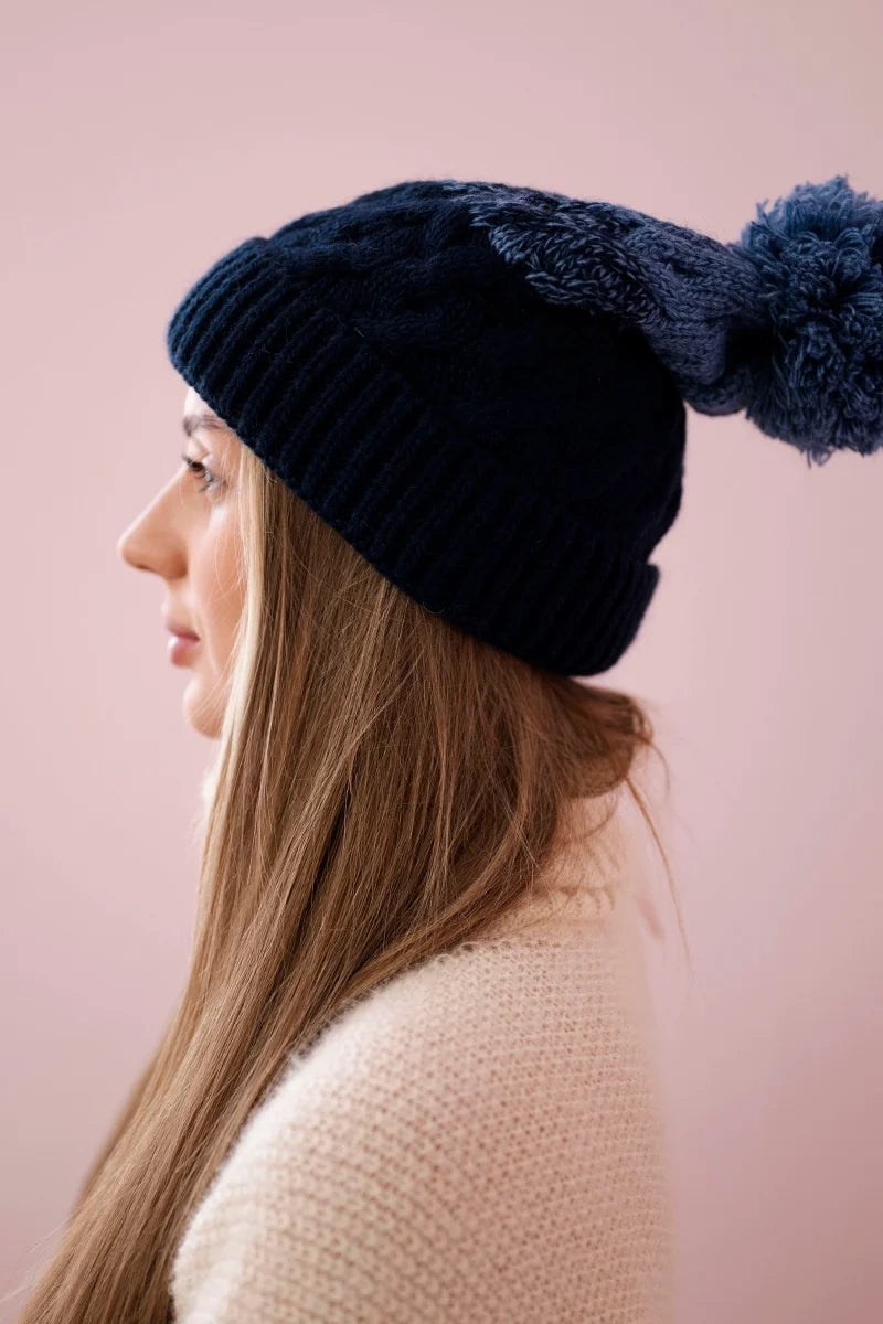 Čapica s fleece Ilona K218 námornícka modrá + džínsy univerzálne