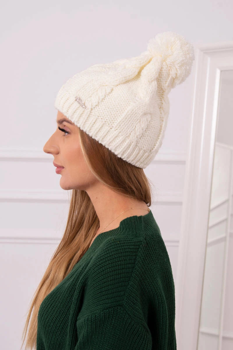 Čapica s fleece Stefania K278 ecru univerzálne