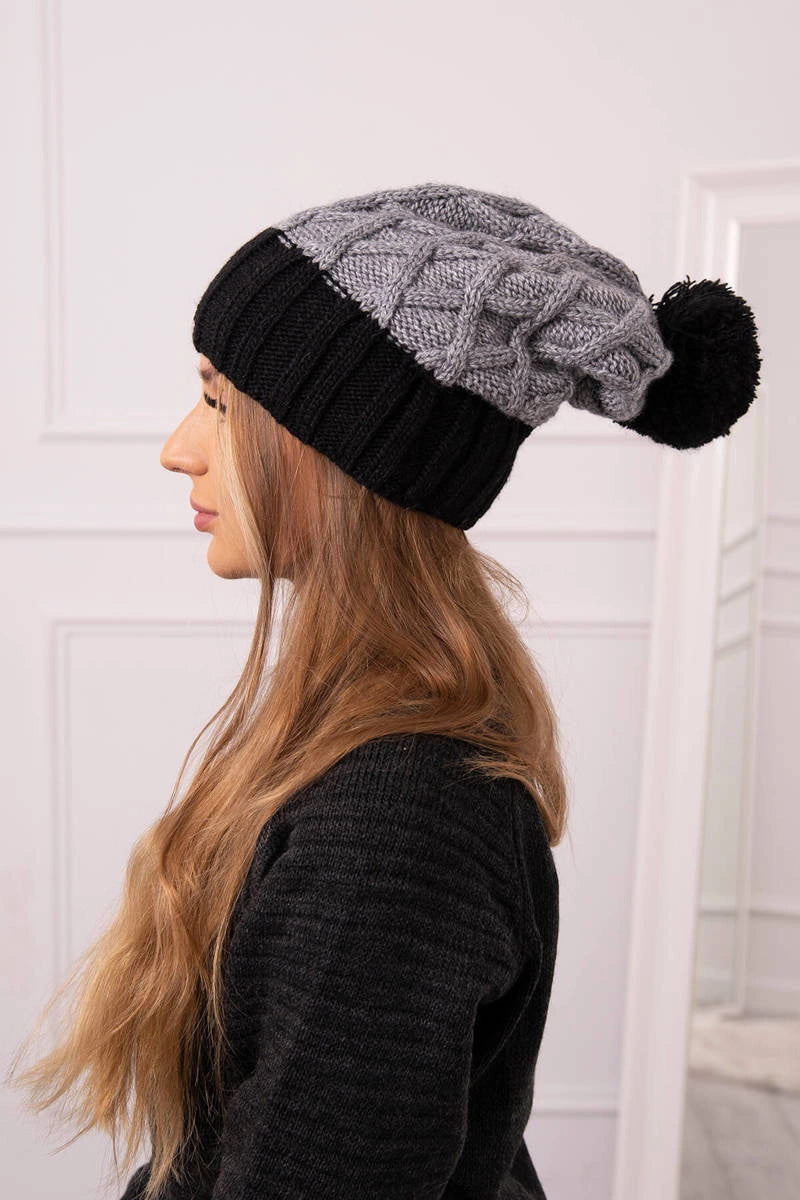 Čapica s fleece Milano K203 tmavo šedá + čierna univerzálne