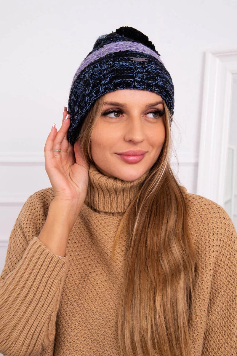 Čapica s fleece Pola K267 námornícka modrá + more univerzálne