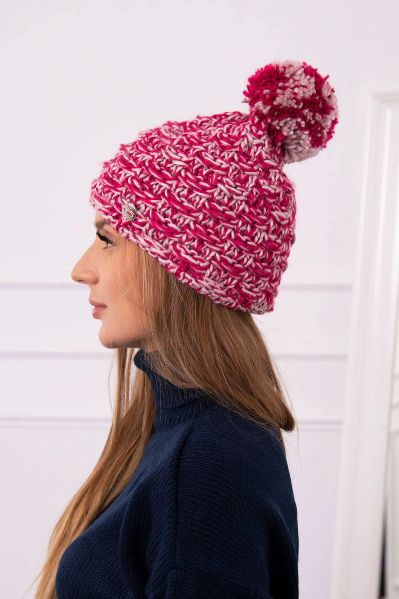 Čapica s fleece Fiona K275 fuchsiová + púdrová ružová univerzálne