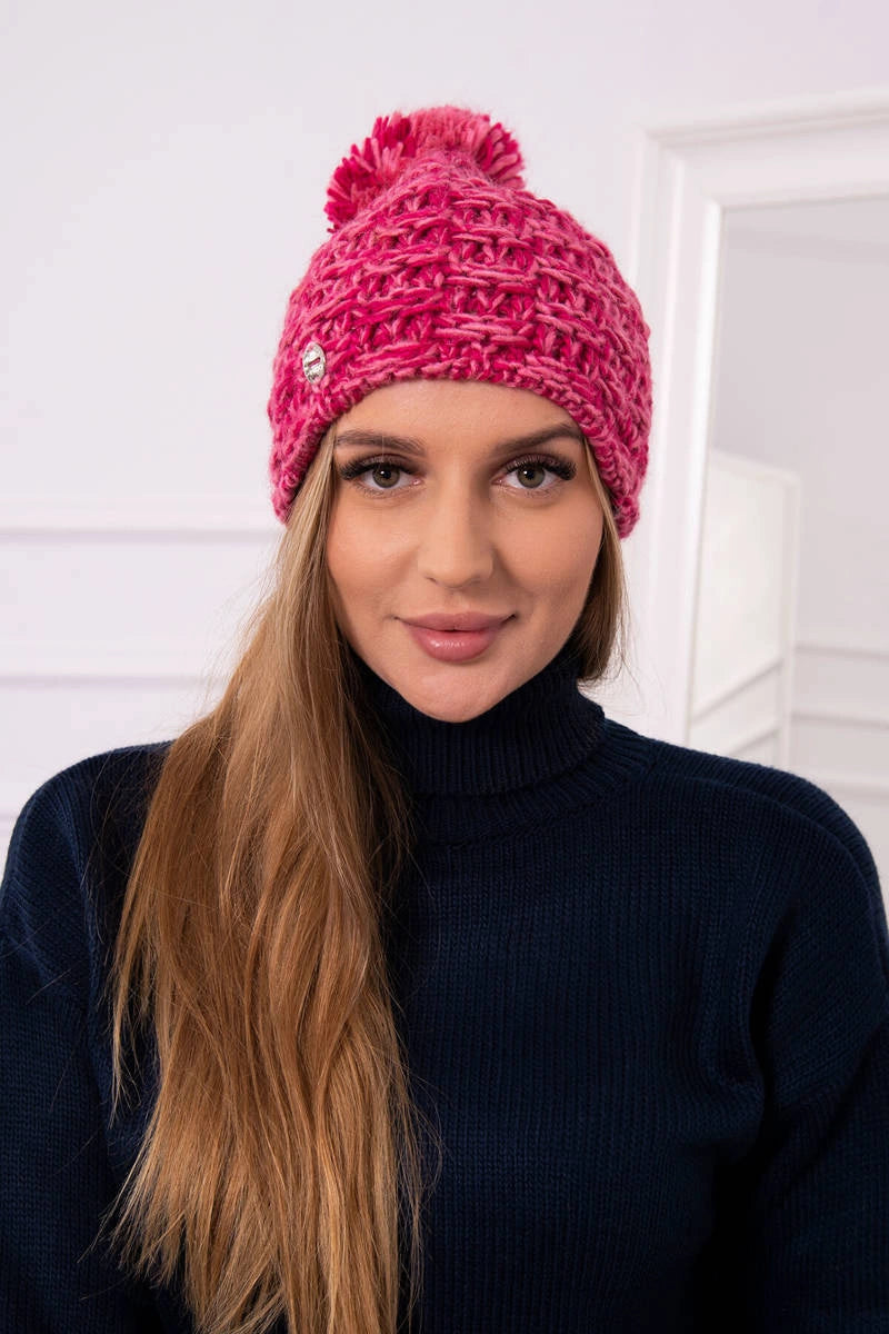 Čapica s fleece Fiona K275 fuchsiová + svetlo púdrová ružová univerzálne