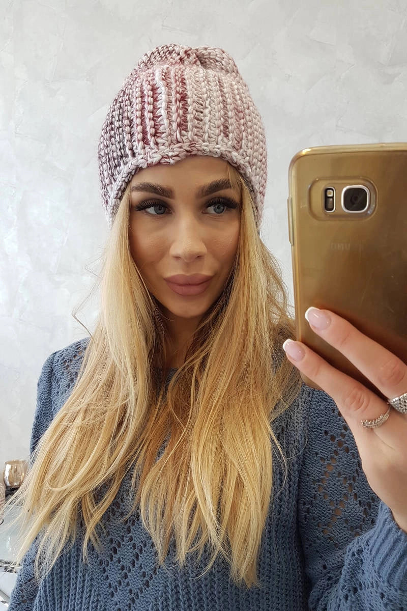 Čapica s fleece Zoja K306 ecru + bordová univerzálne