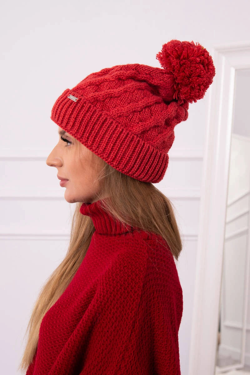 Čapica s fleece Wanda K281 červená univerzálne