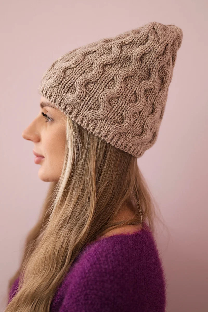 Čapica s fleece Teresa K285 tmavo béžová univerzálne