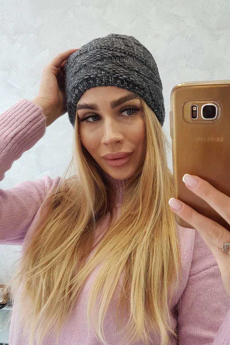 Čapica s fleece Edyta K298 grafit univerzálne