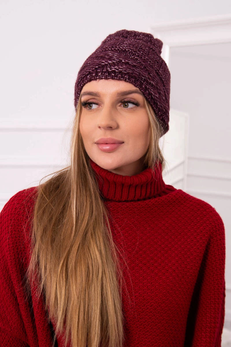 Čapica s fleece Edyta K298 tmavo fialová univerzálne