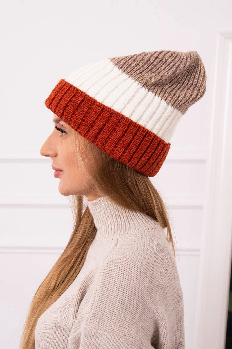 Čapica s fleece Bojana K265 ruda+ecru+béžová univerzálne