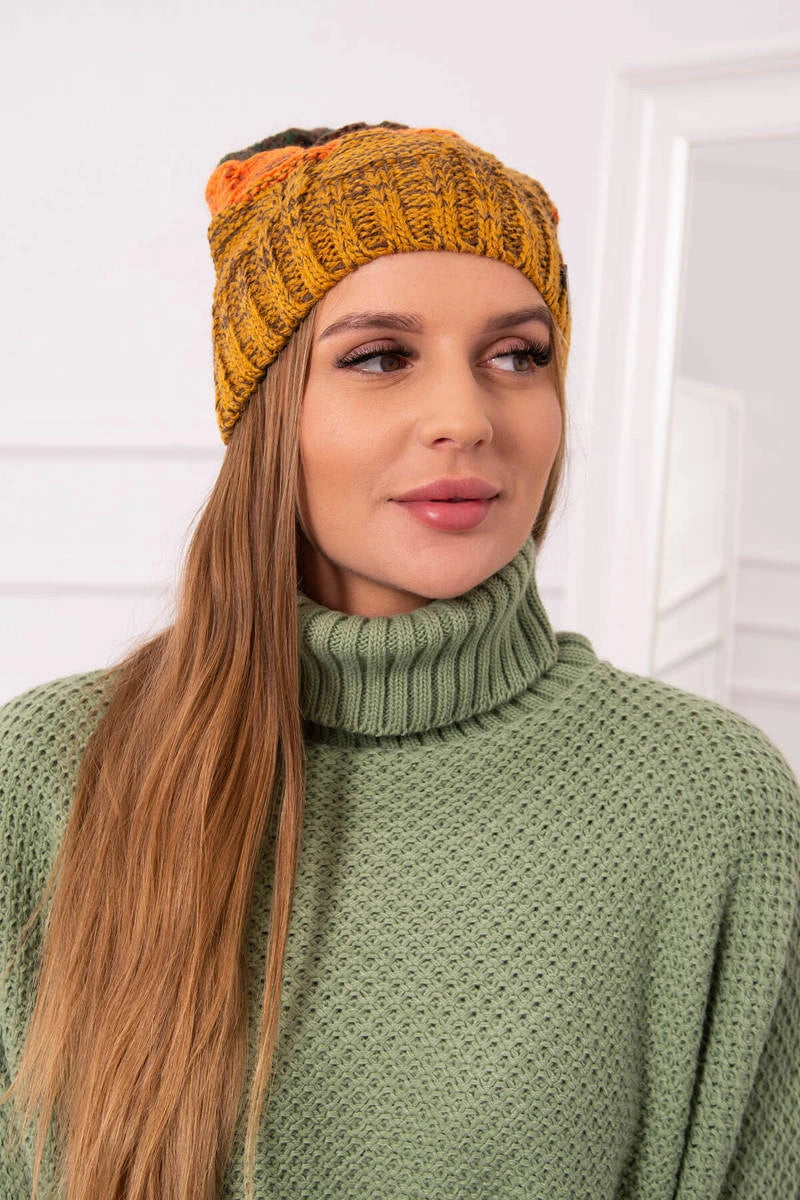 Čapica s fleece Dolores K303 horčica+oranžová+zelená univerzálne
