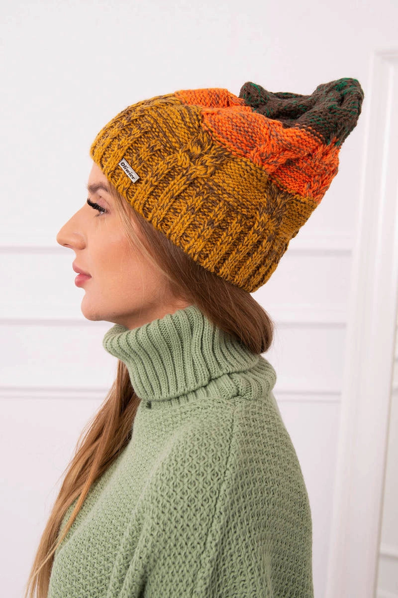 Čapica s fleece Dolores K303 horčica+oranžová+zelená univerzálne