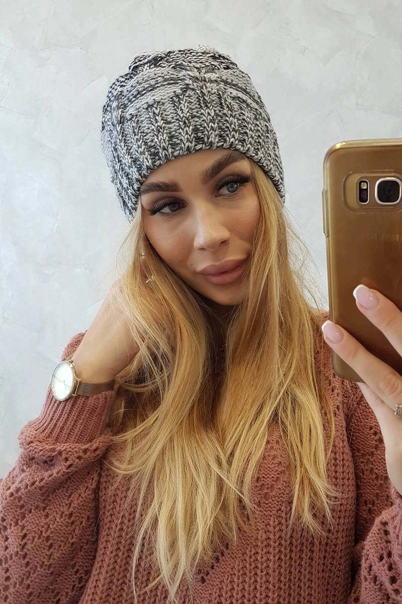 Čapica s fleece Dolores K303 grafit+čierna+tmavošedá univerzálne