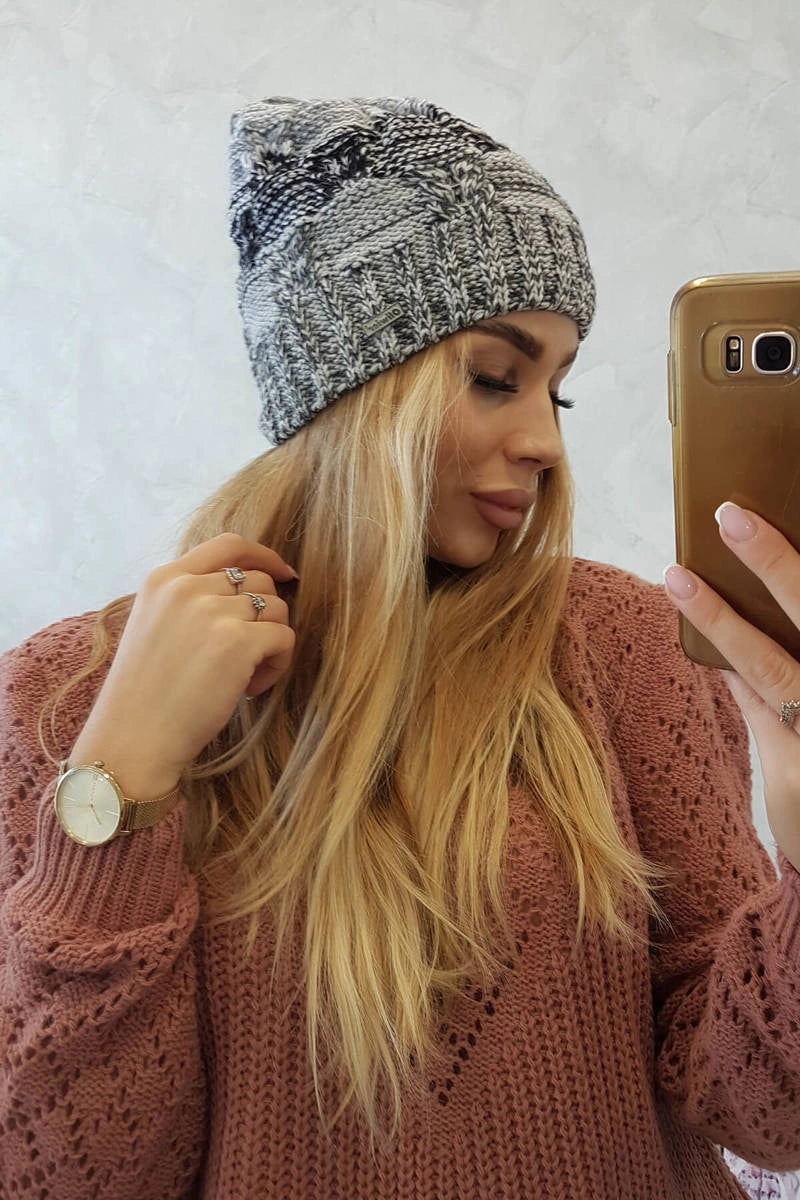 Čapica s fleece Dolores K303 grafit+čierna+tmavošedá univerzálne