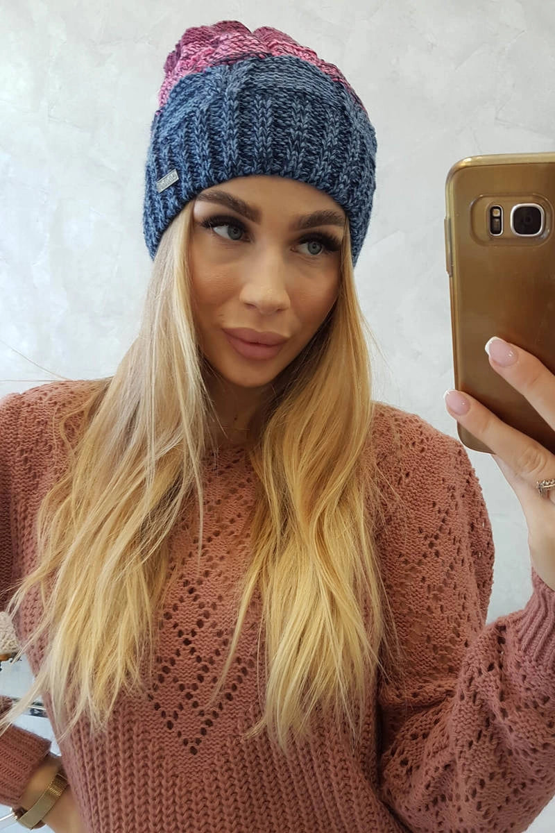 Čapica s fleece Dolores K303 rifle+ružová+tmavo fialová univerzálne