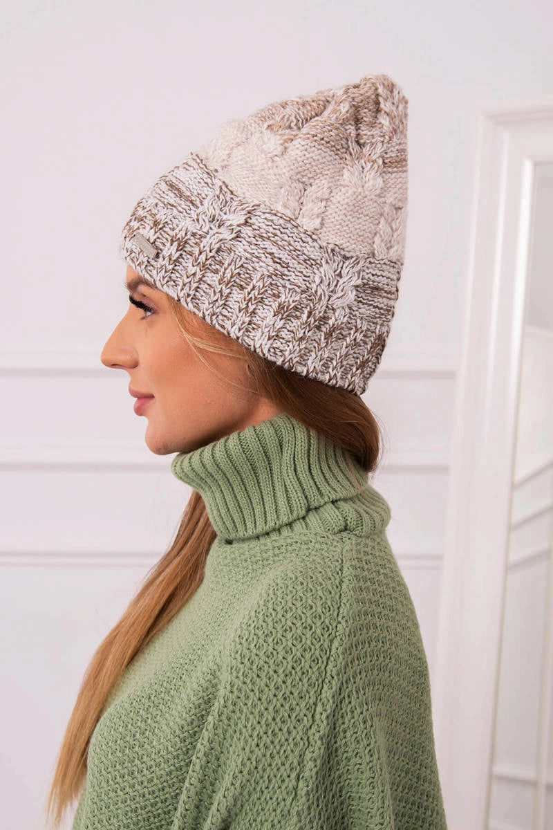 Čapica s fleece Dolores K303 hnedá+svetlo béžová+tmavo béžová univerzálne