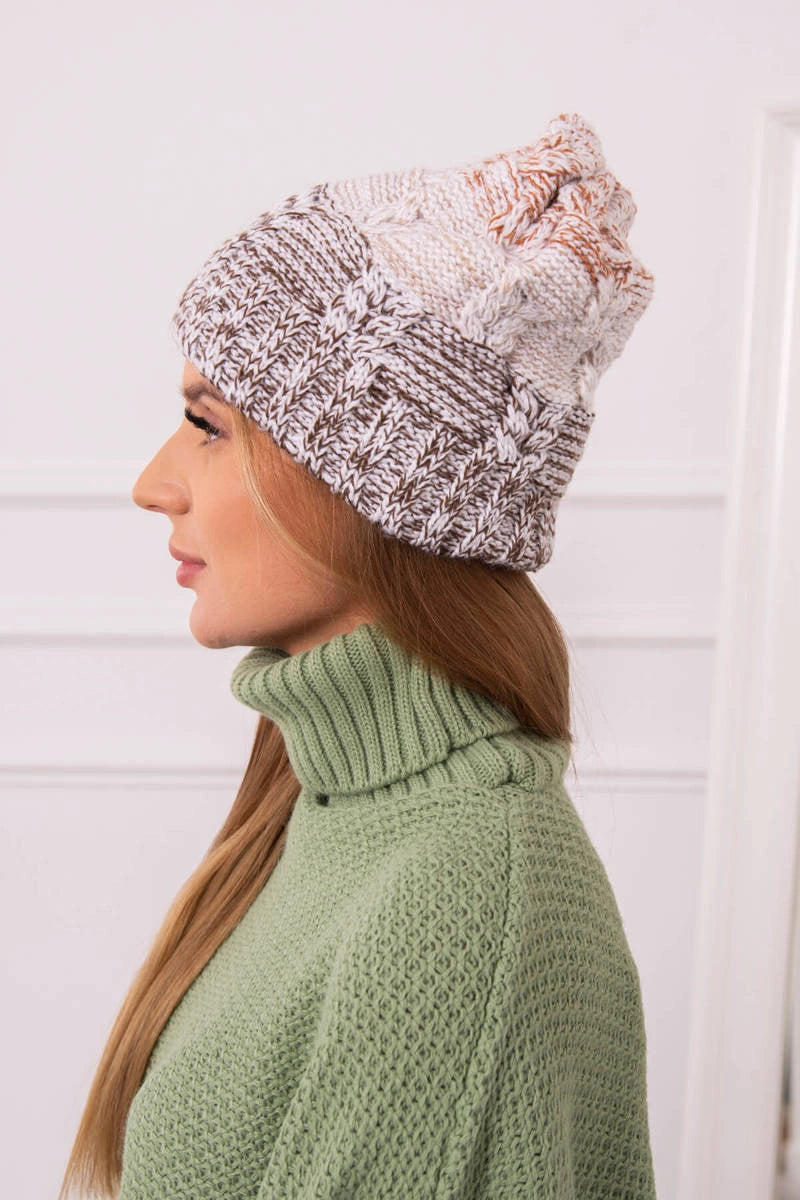 Čapica s fleece Dolores K303 hnedá+biela+červená univerzálne