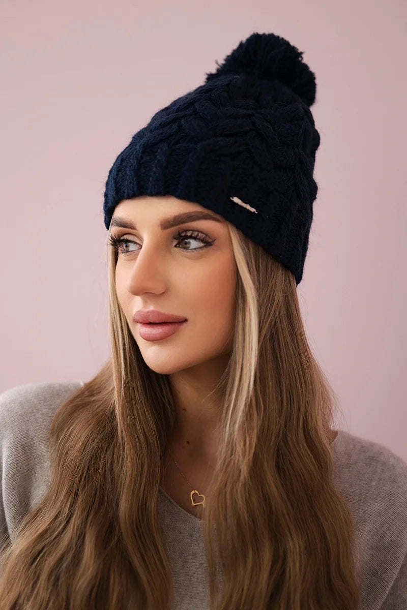 Čapica s fleece Waleria K307 námornícka modrá univerzálne