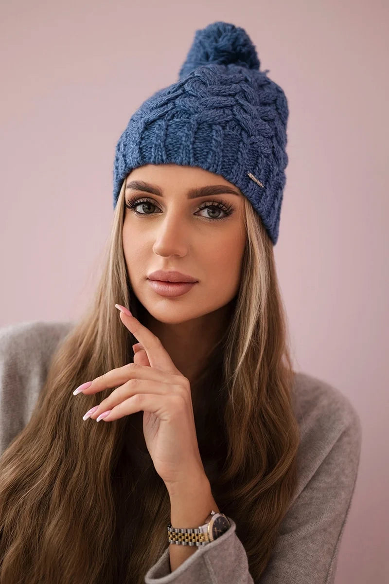 Čapica s fleece Waleria K307 džínsy univerzálne