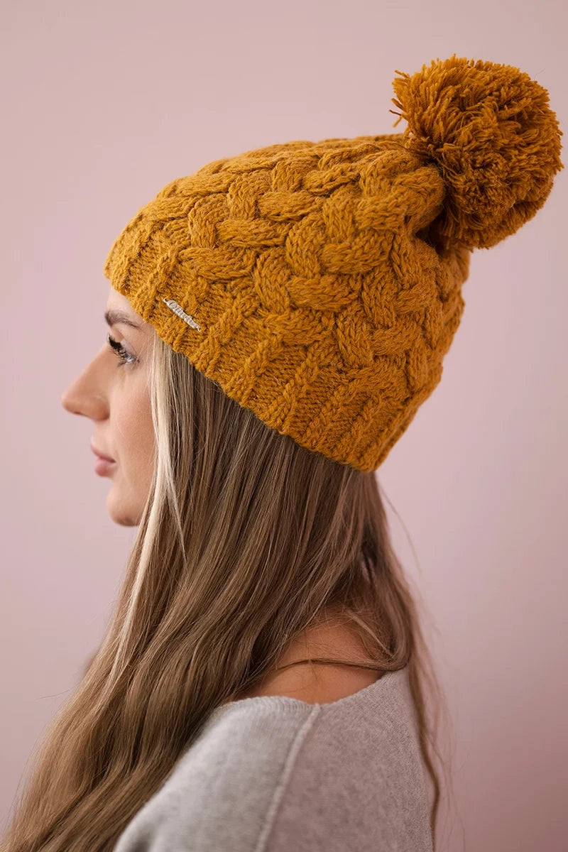 Čapica s fleece Waleria K307 horčica univerzálne
