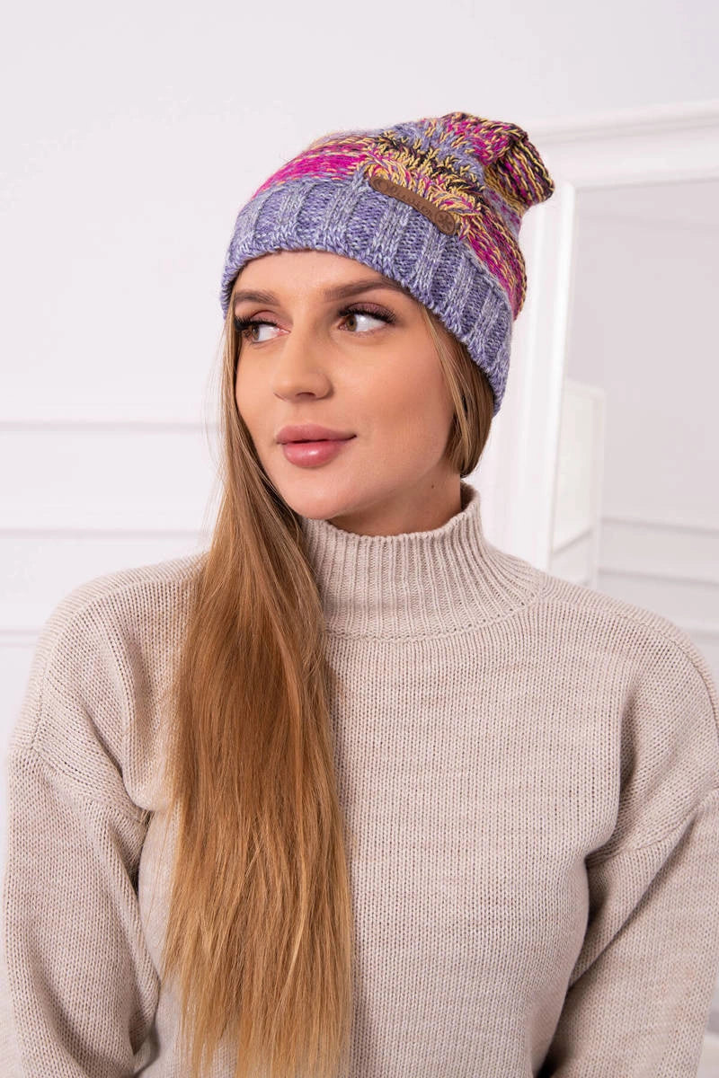 Čapica s fleece Monika K256 fuchsiová+fialová univerzálne