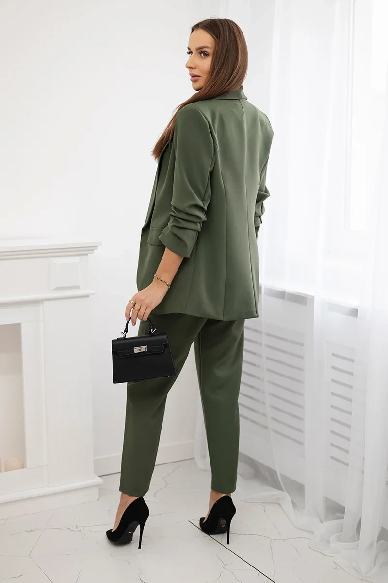 Elegantná súprava saka a nohavíc Khaki univerzálne
