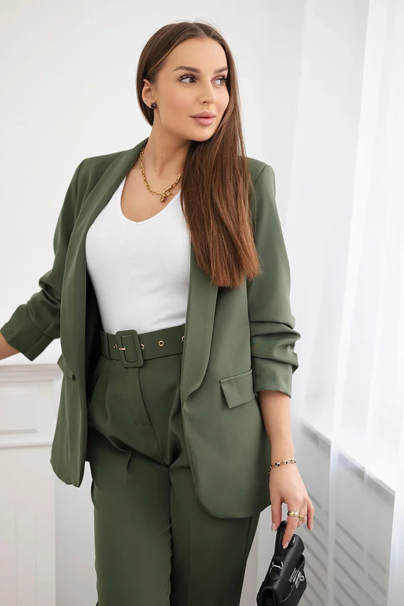 Elegantná súprava saka a nohavíc Khaki univerzálne