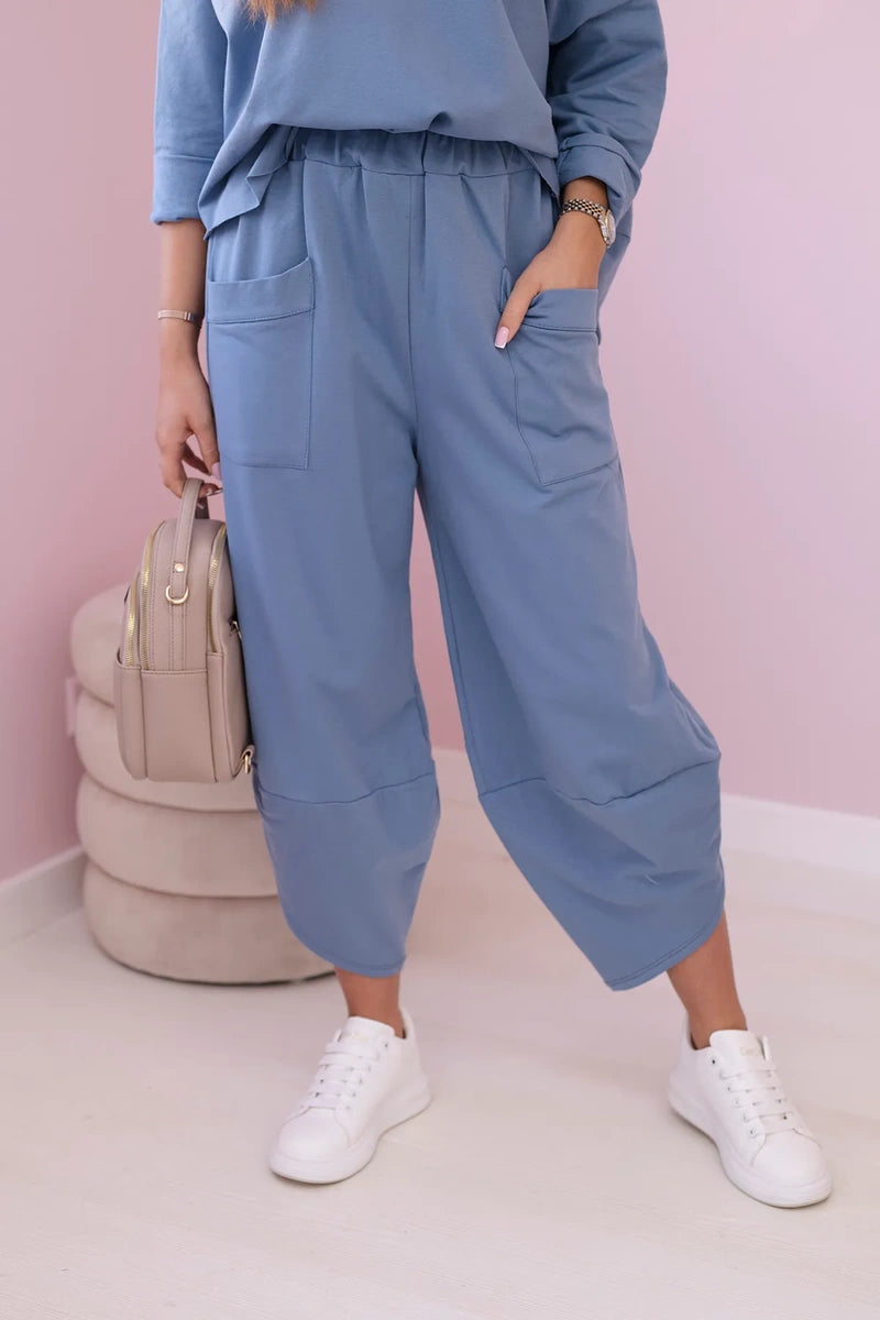 Bavlnené mikinové nohavice Denim univerzálne
