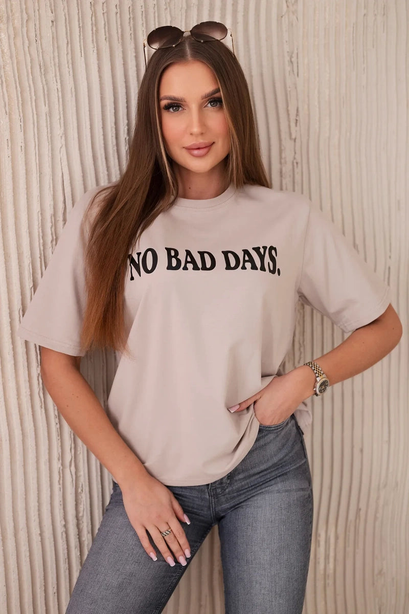 Bavlnená blúzka No Bad Days béžový univerzálne