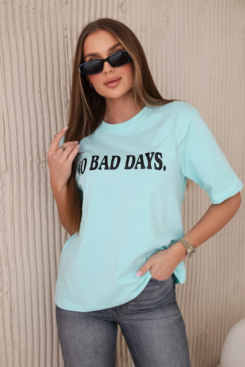 Bavlnená blúzka No Bad Days mäta univerzálne