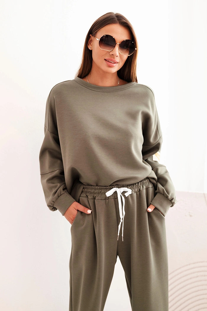 Dámská souprava s volnou mikinou LOVE khaki