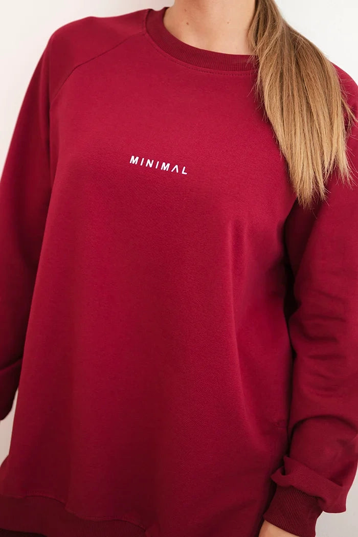 Dámský komplet mikina a legíny Minimal bordo