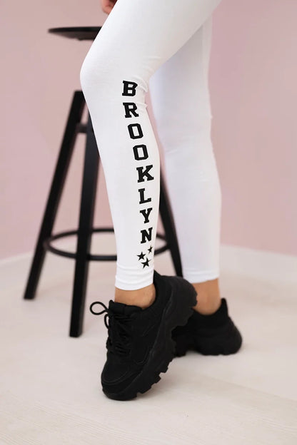 Nohavice legíny Brooklyn biela univerzálne