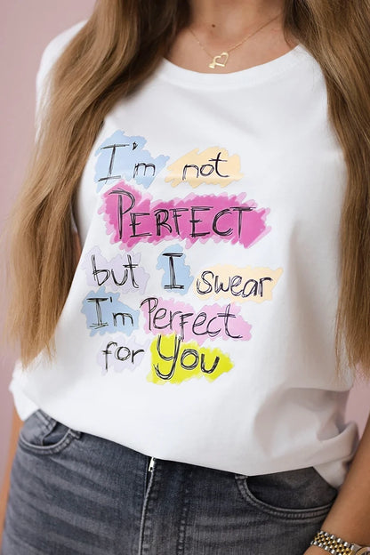 Blúzka s potlačou Perfect biela univerzálne