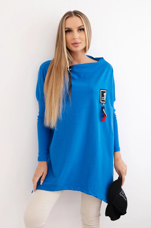 Mikina oversize s asymetrickými stranami chrpa univerzálne