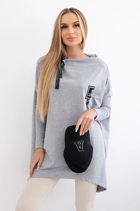 Mikina oversize s asymetrickými stranami šedá univerzálne