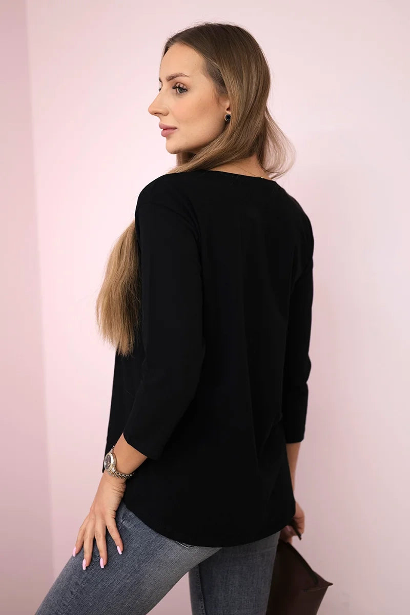 Blúzka s potlačou Summer Girl čierna univerzálne