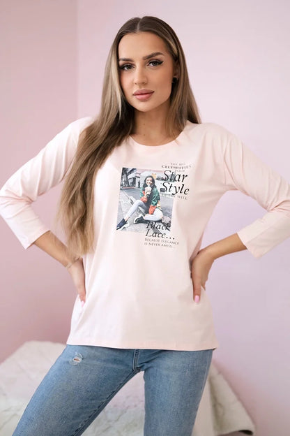 Blúzka s potlačou Star Style univerzálne