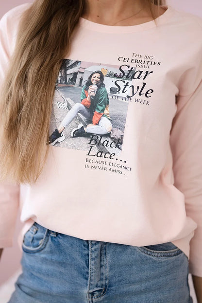 Blúzka s potlačou Star Style univerzálne