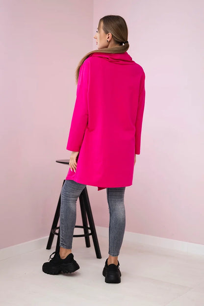 Tunika s prednou obálkou Oversize fuchsie univerzálne