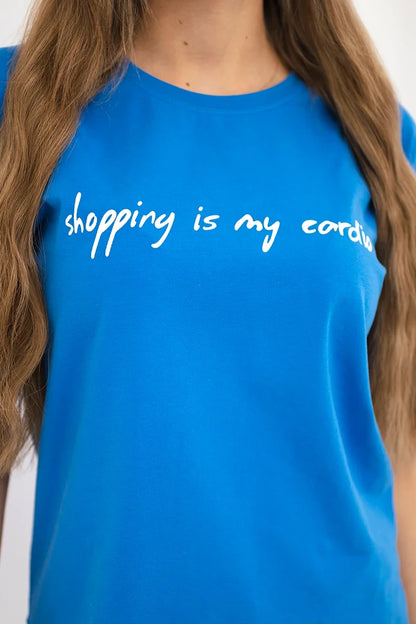 Blúzka Shopping is my cardio nevädza univerzálne