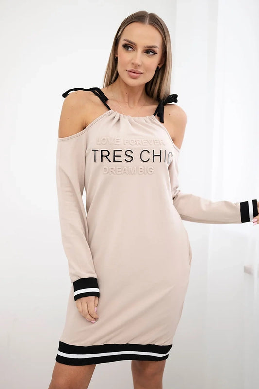 Šaty Tres Chic béžová univerzálne