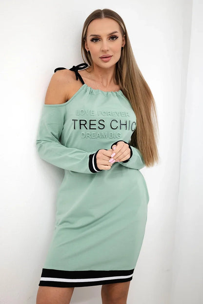 Šaty Tres Chic tmavá mäta univerzálne