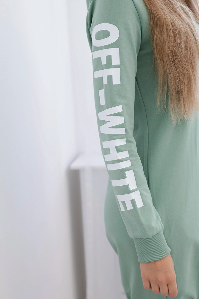 Šaty Off White tmavá mäta univerzálne