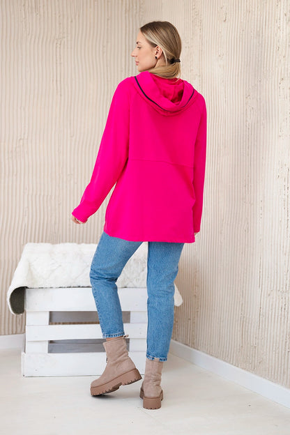 Tunika so zipsom na kapote Oversize fuchsia univerzálne