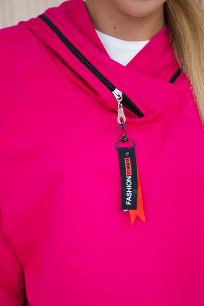 Tunika so zipsom na kapote Oversize fuchsia univerzálne
