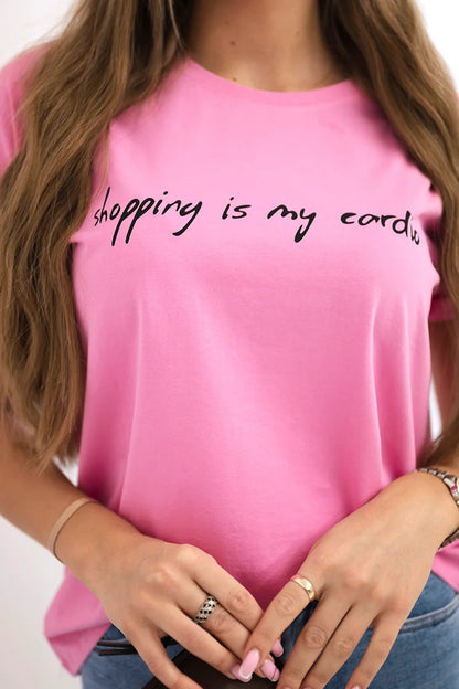 Blúzka Shopping is my cardio svetlo ružová univerzálne