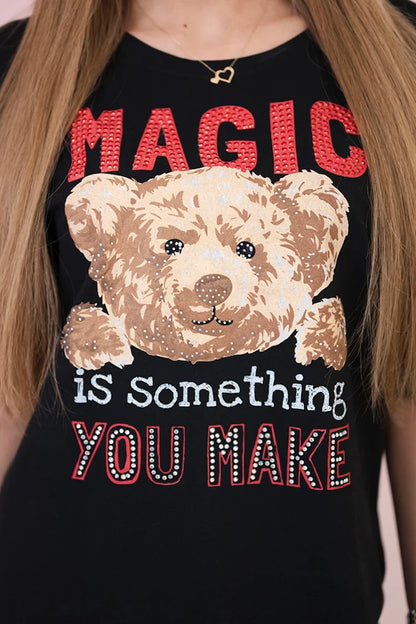 Blúzka s potlačou Magic čierna univerzálne