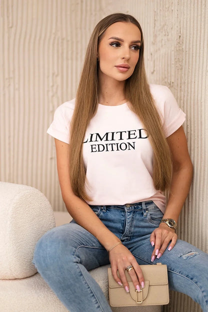 Blúzka Limited edition púdrovo ružová+čierna univerzálne