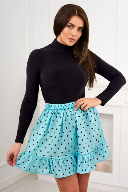 Polka dot sukňa mäta univerzálne