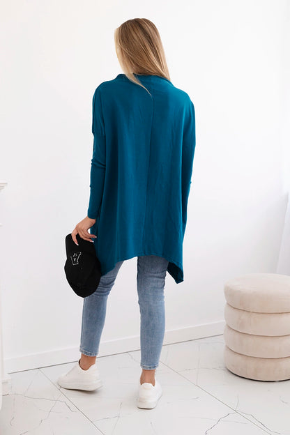 Mikina oversize s asymetrickými stranami námorné univerzálne
