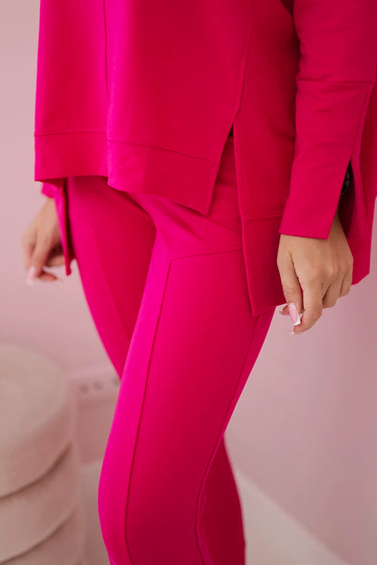 Súprava s oversize blúzkou fuchsiová univerzálne